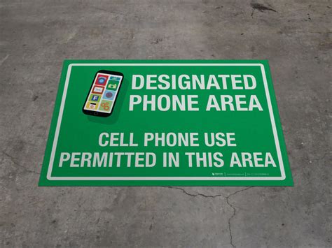 Designated Phone Area Floor Sign
