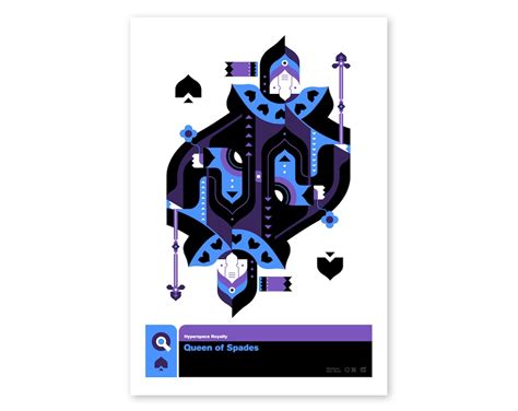 Queen Of Spades Art Print Playing Card Original Design Unframed