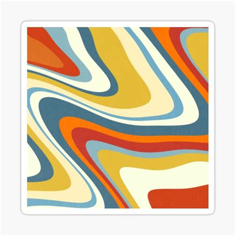 Abstract Swirl Groovy Retro 70s Sticker For Sale By Trajeado14