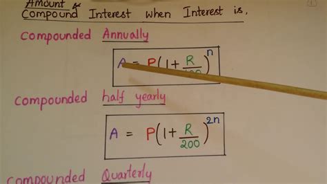 Formulas To Find Compound Interest Annually Half Yearly Quarterly