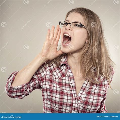 Shouting Woman Stock Image Image 34273711