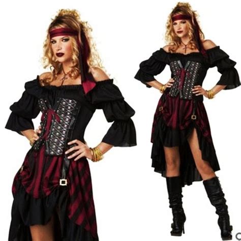 2018new sexy plus szie halloween pirate costume high qualitadult women red sexy matador pirate