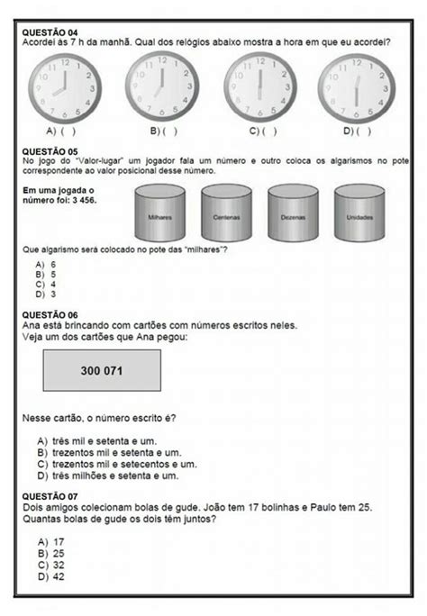 AVALIAÇÃO DIAGNÓSTICA PARA ANO DE MATEMÁTICA Atividades para a Educação Infantil Cantinho