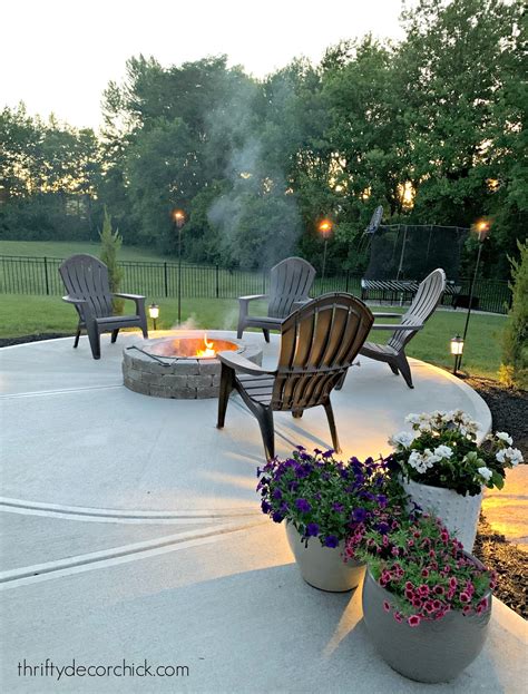 Our Cozy Round Patio Fire Pit With New Chairs Homeservicesnet