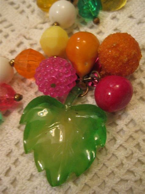 Reserved For Victoria Fruit Salad Necklace Celluloid Lucite Etsy