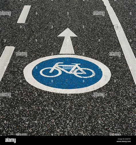 Bike Lane Markings Stock Photo Alamy