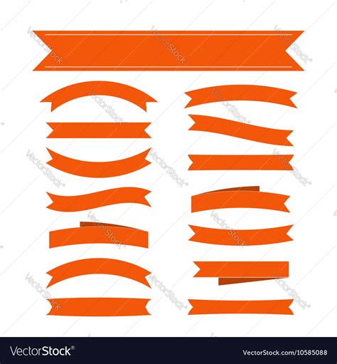 Orange Ribbon Banners Set Royalty Free Vector Image