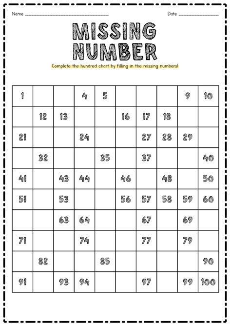 12 Best Images Of Hundreds Square Worksheet Missing Puzzle With