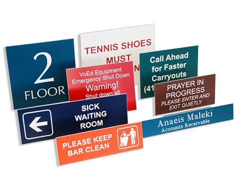 Custom Engraved Plastic Signs Indoor And Outdoor Use