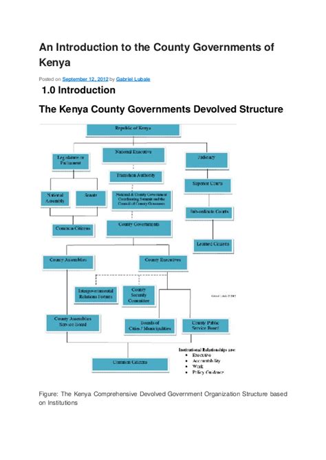 Doc An Introduction To The County Governments Of Kenya Eric Oston