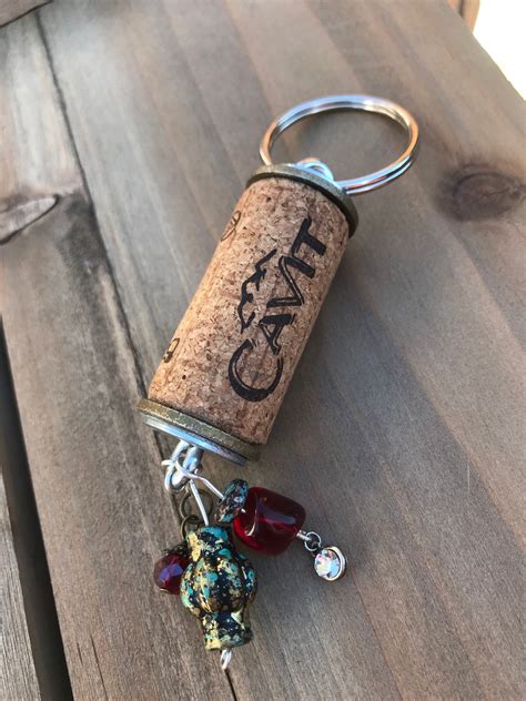 Beaded Wine Cork Keychaincharm 10 Etsy