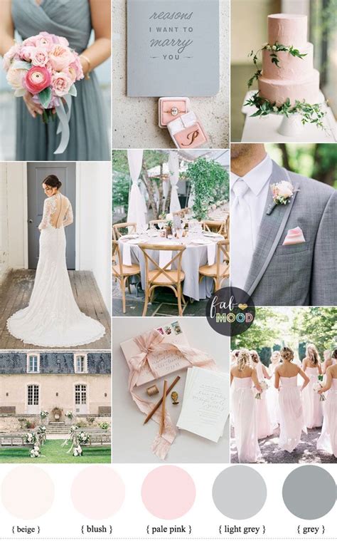 Blush Pink And Soft Gray Wedding Palette A Perfect Combination For