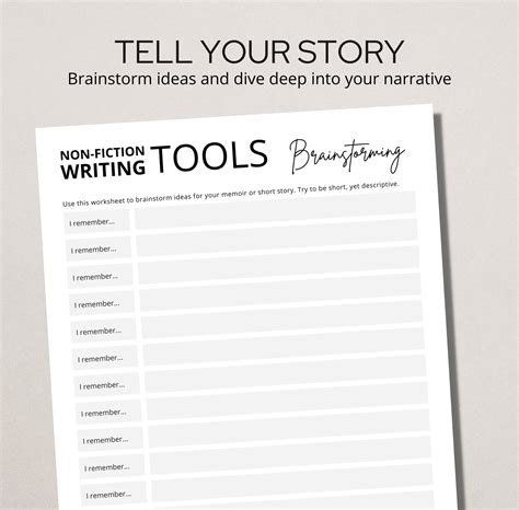 Memoir Writing Tools Worksheets Plan And Write Your Memoirs Etsy