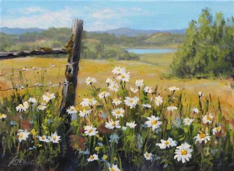 Online Contest Flowers In The Acrylic Landscape Painting