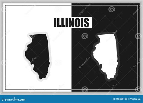 Mapa De Estilo Plano Del Estado De Illinois Usa Esquema Illinois