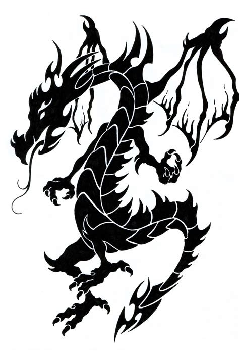 Chinese Tribal Dragon Tattoo Clipart Best