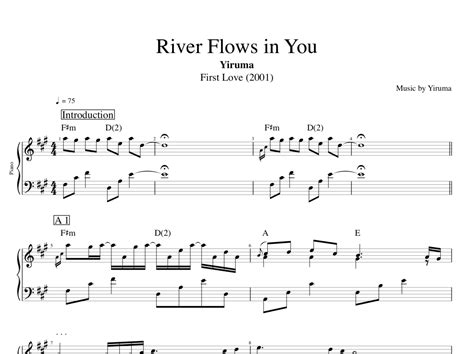 "River Flows in You" by Yiruma || Piano: Sheet Music/Score + Chords