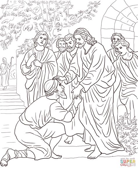 Jesus teaches coloring pages jesus heals the 10 lepers bible. Jesus Heals the Leper coloring page | Free Printable ...