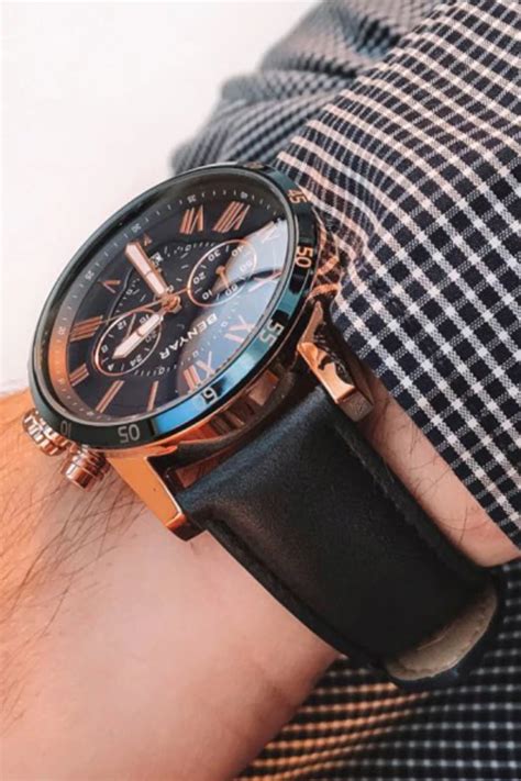 Meteor Chronograph Leather Watch Luxury Watches For Men Vintage