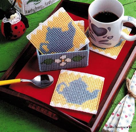 Plastic Canvas Ladybug Tissue Cover Inchworm Tote Teapot Coaster