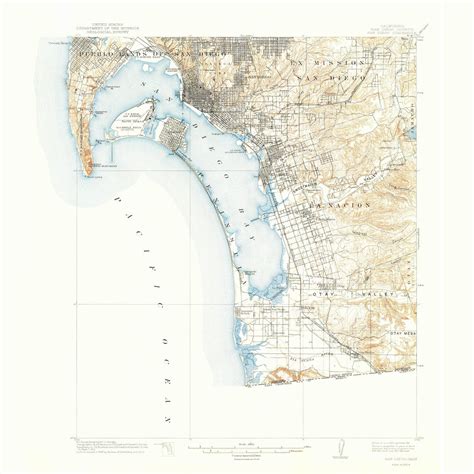 San Diego Map 1904 Square Hullspeed Designs