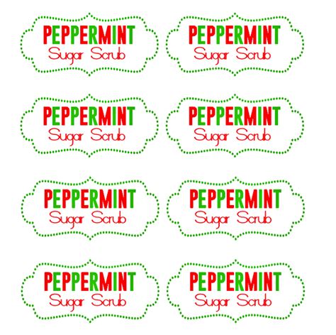 diy peppermint sugar scrub recipe  printable tags