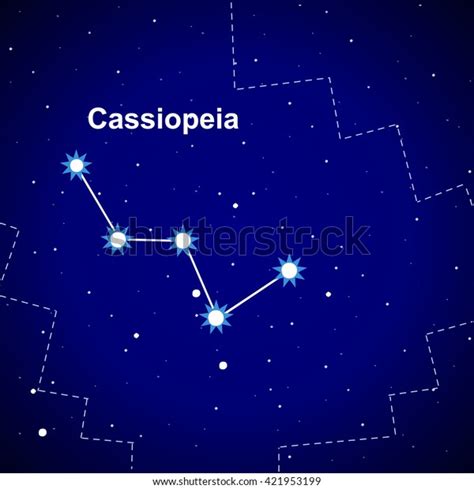 Cassiopeia Constellations Northern Hemisphere Milky Way Stock Vector