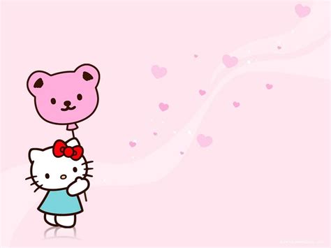 Pink Anime Dress Hello Kitty Cute Art Bow Kitty Hello 480p Hd