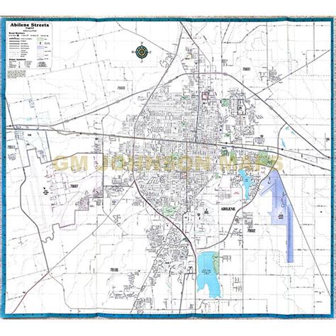 Abilene Sweetwater Texas Street Map Gm Johnson Maps