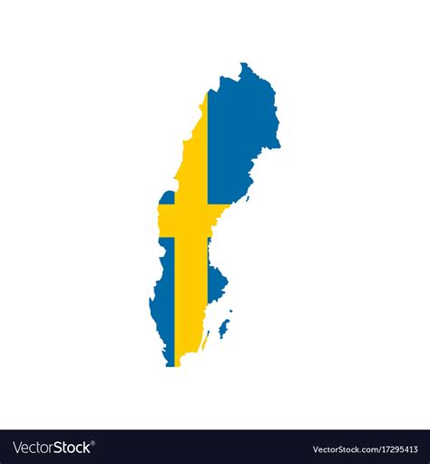 Sweden Flag And Map Royalty Free Vector Image Vectorstock