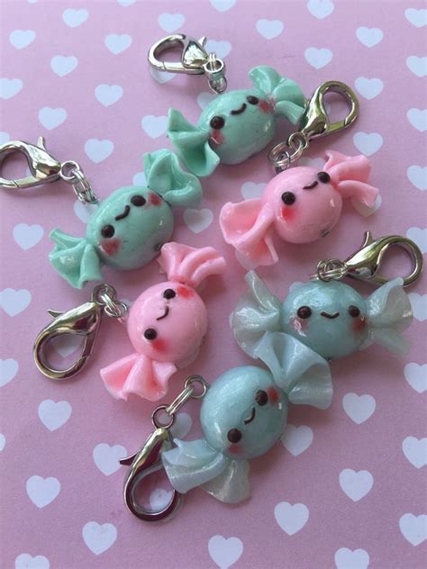 Items Similar To Kawaii Wrapped Candies Kawaii Polymer Clay Charms