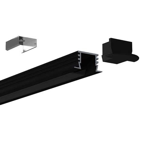 Black Diffuser Recessed Led Strip Lighting Channel For 10mm White Led