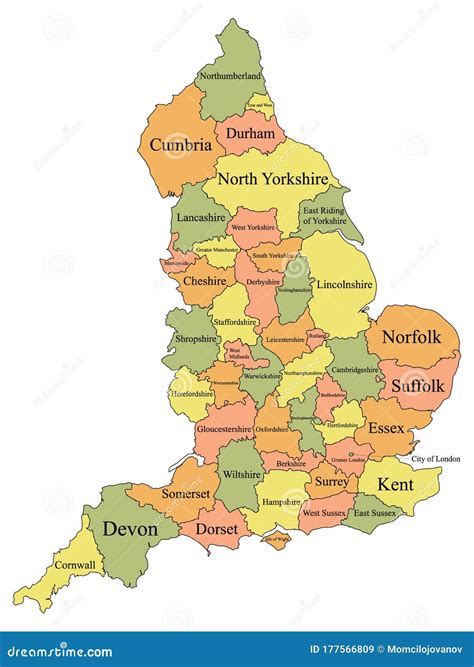 England Counties Vector Map 75906000