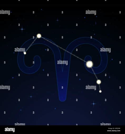 Aries The Ram Constellation And Zodiac Sign On The Starry Night Sky