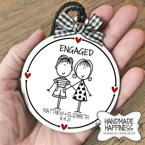 Engagement T Personalized Engagement Ornament Engaged Etsy