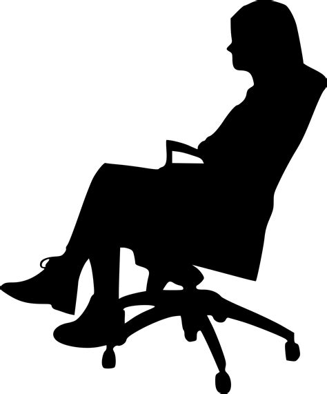 6 Office Chair Sitting Silhouette Png Transparent