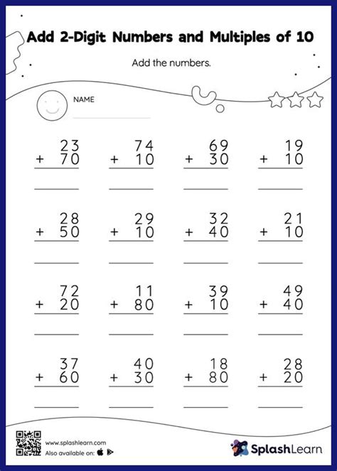 Adding Two Digit Numbers To Multiples Of Ten Worksheets