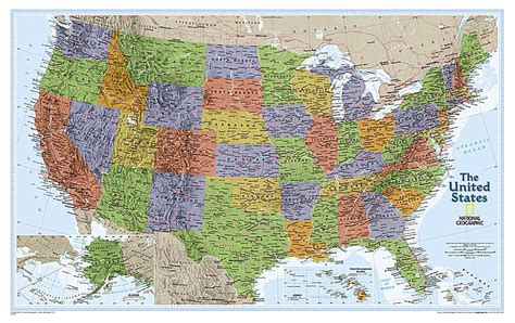 National Geographic United States Explorer Wall Map Laminated 32 X