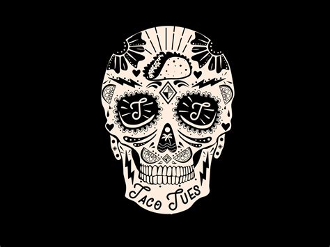 Taco Tues Skull Illustration By Dustin Cox On Dribbble