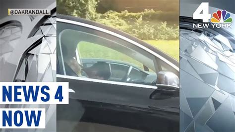 insane video shows tesla driver sleeping at the wheel in massachusetts news 4 now youtube