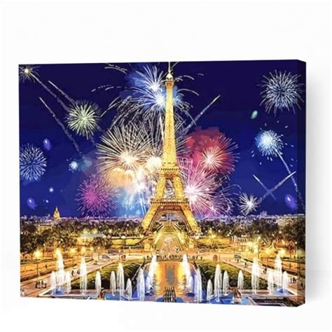 Buy Eiffel Tower Fireworks Night Paint By Numbers Kits Australia