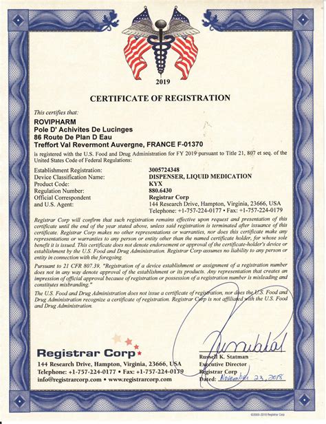 Calaméo Fda Registration Certificate 2019