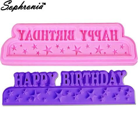 Sophronia Happy Birthday 1pcs Silicone Mold For Uv Resin Gumpaste