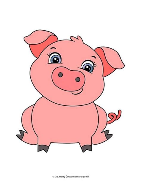 Free Build A Pig Template Printable Mrs Merry