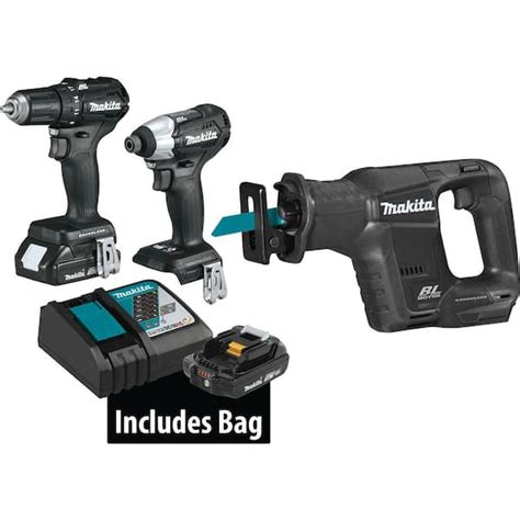 Makita 18v Lxt Sub Compact Lithium Ion Brushless Cordless 3 Piece Combo