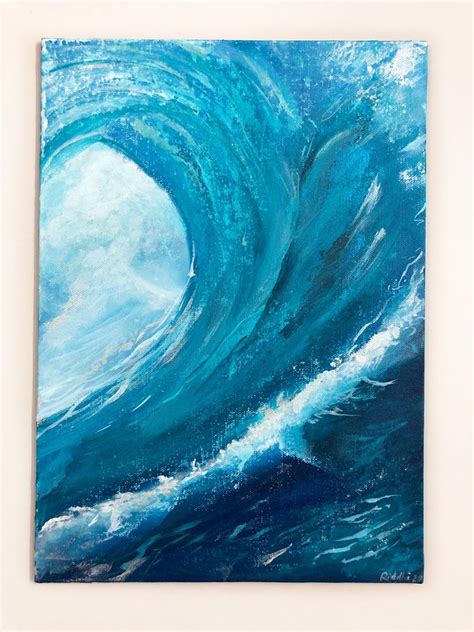 Original Ocean Wave Painting Acrylic Painting Etsy Ocean Wave