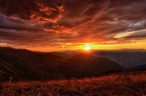 Sunset Landscape Mountains Clouds 4k Hd Nature 4k Wallpapers Images Backgrounds Photos And