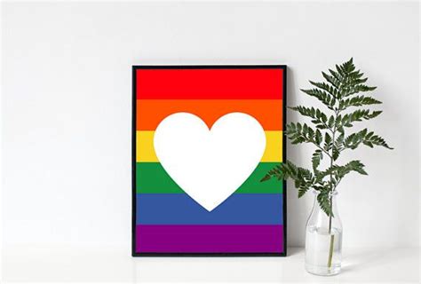 8x10 Pride Heart Printable Lgbtq Happy Pride Celebrate Etsy Celebrate Pride Heart Printable