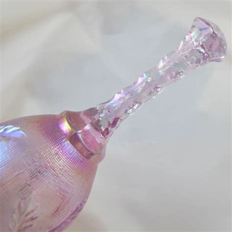 Fenton Empress Rose Pink Intaglio Carnival Art Glass Bell Carnival Glass
