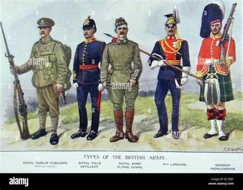 Soldados Británicos En Diferentes Uniformes De Regimiento Durante La